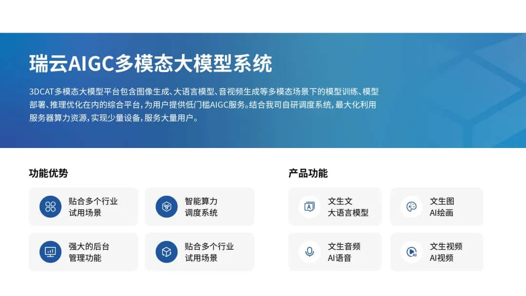 AIGC多模态大模型系统平台-3DCAT实时云渲染